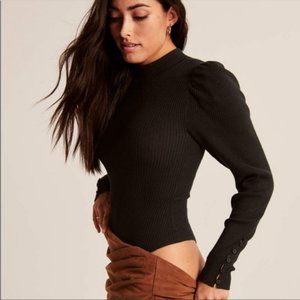 ABERCROMBIE Black Mockneck Sweater Bodysuit